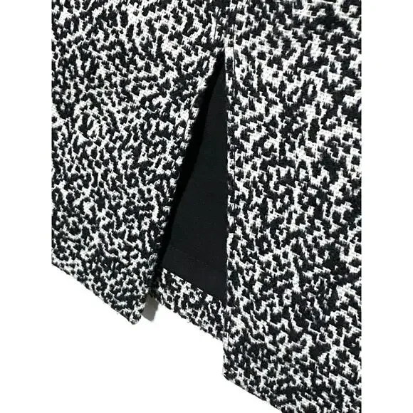 WHBM Black White Abstract Knee Length Pencil Skirt 4 Career Sophisticated Modest - Picture 5 of 8